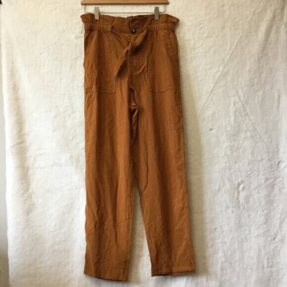 Madewell Gold Dunaway Paperbag Pants - Picture 3 of 14